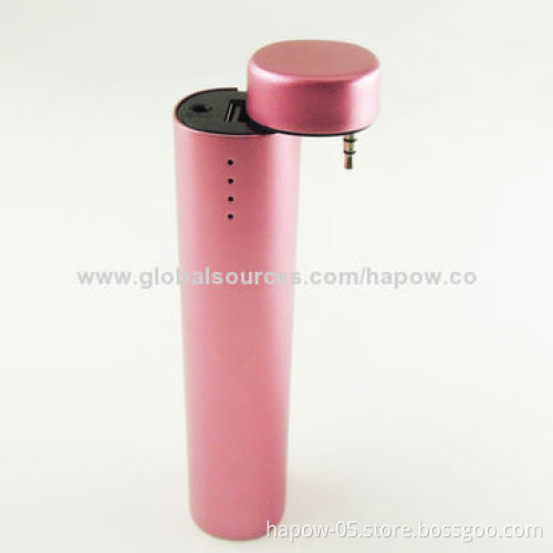 Power Bank for iPhone and Other Smartphones, 2W Mini Speaker, 3,500mAh Battery/Metal Housing